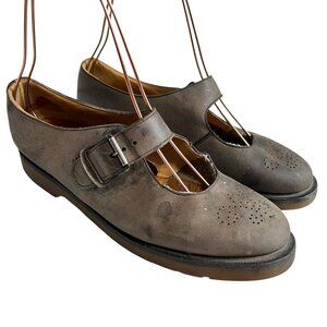 Vintage Dr Martens mary jane shoes taupe gray leather US womens 9 UK 7 flats